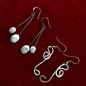 A pair of 925 sterling silver earrings